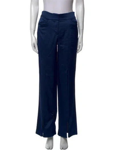 Pre-owned Halston Wide Leg Pants In Blue