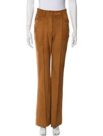 Pre-owned Halston Wide Leg Pants In Brown