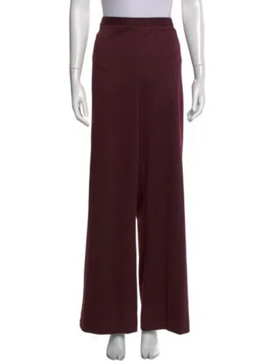 Pre-owned Halston Wide Leg Pants In Burgundy