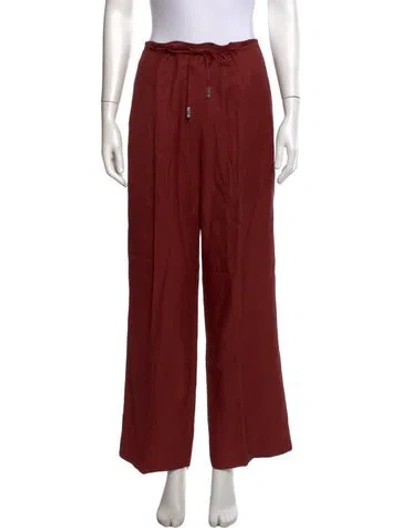 Pre-owned Halston Wide Leg Pants In Red