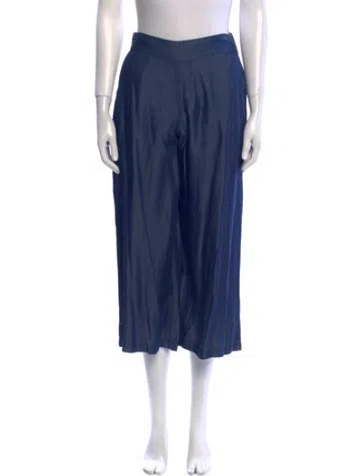 Pre-owned Halston Wide Leg Pants W/ Tags In Blue