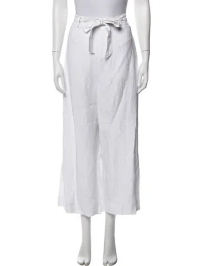 Pre-owned Halston Wide Leg Pants In White