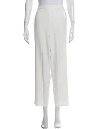 Pre-owned Halston Wide Leg Pants In White