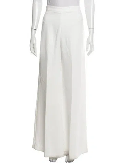 Pre-owned Halston Wide Leg Pants In White