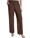 Halston Wide Leg Ruched Pull-on Pant In Brown