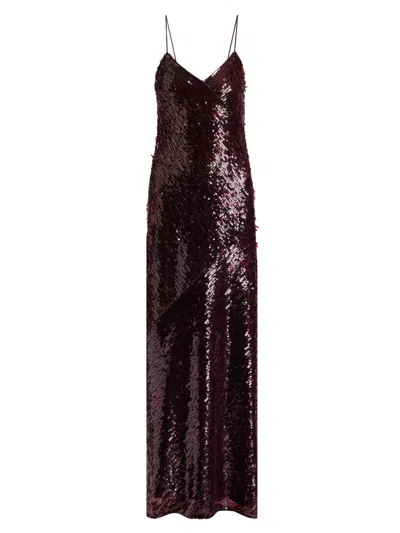Halston Women's Alanna Sequined Sleeveless Gown In Red