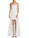 Halston Asher Asymmetric Cutout Crepe Gown In Chalk