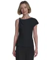 Halston Women's Asymmetric One-shoulder Hardware Top In Black