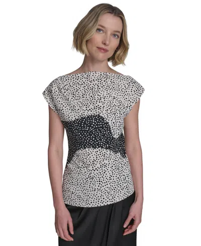 Halston Women's Asymmetrical Sleeveless Cowl Blosue In Multi