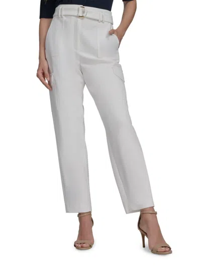 Halston Women's Belted Ankle-length Pants In Gray