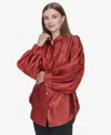 Halston Women's Blouson-sleeve Blouse In Rust