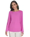 Halston Women's Button-trim Top In Orchid