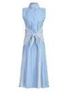 HALSTON WOMEN'S CARI MULTI STRIPE MIDI DRESS