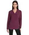 Halston Women's Chunky Boucle Long Sleeves Sweater In Purple
