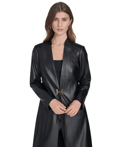 Halston Women's Closure Topper Long Sleeves Jacket In Black
