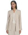 Halston Women's Collarless Two-button Blazer In Beige