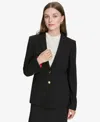 Halston Women's Contrast-lined Two-button Blazer In Black