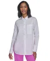 Halston Women's Cotton Button-front Long-sleeve Shirt In White