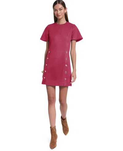 Halston Women's Crew Neck Shift Dress In Berry Pink