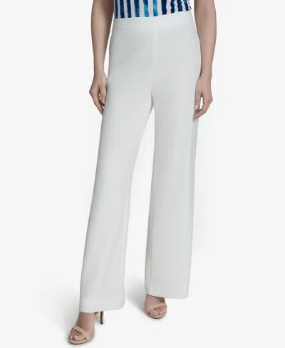 Halston Women's Elastic Back Pull-on Pants In Cream