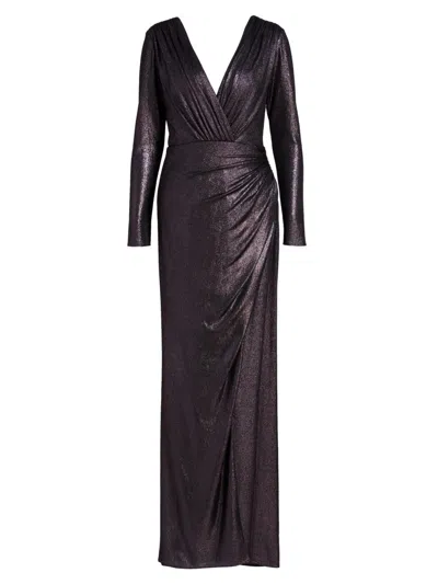 Halston Women's Elyssia Jersey Draped Gown In Purple