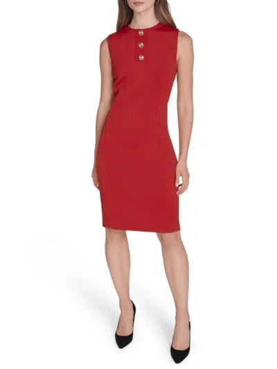 Halston Women's Embellished Sheath Dress In Red