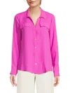 Halston Women's Faux Pocket Button-front Blouse