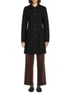 Halston Women's Faux Wool Button-front Coat In Black