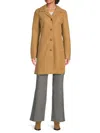 Halston Women's Faux Wool Button-front Coat In Brown