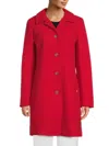 Halston Women's Faux Wool Button-front Coat In Red