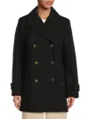 Halston Women's Faux Wool Double-breasted Coat In Black