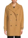 Halston Women's Faux Wool Double-breasted Coat In White