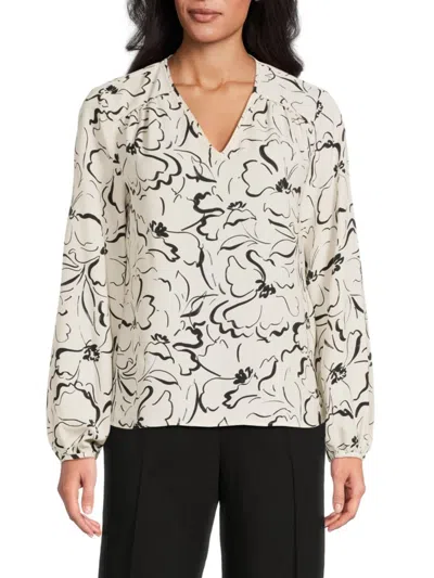 Halston Women's Floral Print Top In Multi