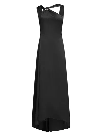 Halston Women's Genevieve Satin Gown In Black