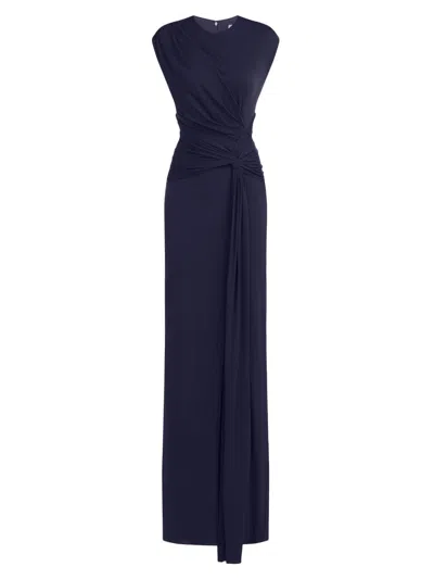 Halston Women's Giovanna Jersey Twisted Gown In Blue