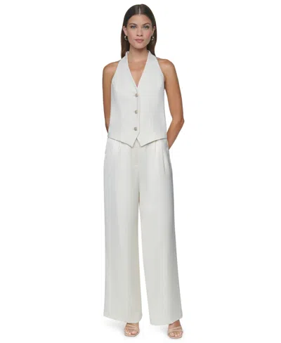 Halston Women's Halter V-neck Wide-leg Jumpsuit In Animal Print