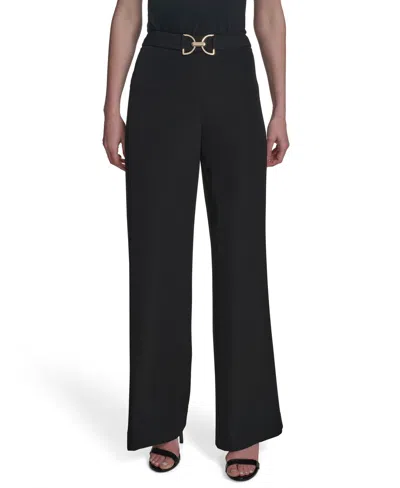 Halston Women's Horsebit Buckle Straight-leg Pants