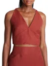 Halston Women's Ito Halter Crop Top In Brown