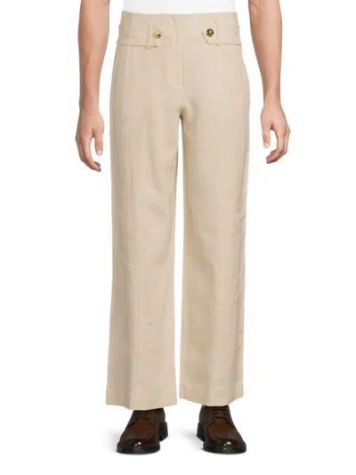 Halston Women's Linen-blend Seam Pants