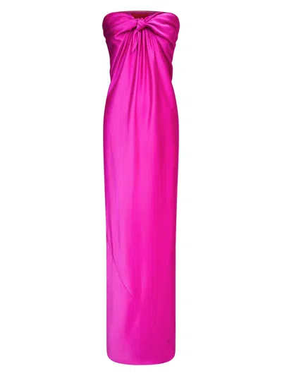 Halston Women's Lisette Satin Strapless Gown In Pink