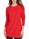 Halston Women's Logo Ruched Sleeve Top In Red