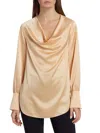 Halston Luisa Cowl-neck Top In Champagne
