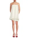 Halston Women's Melina Draped Bandeau Minidress In White