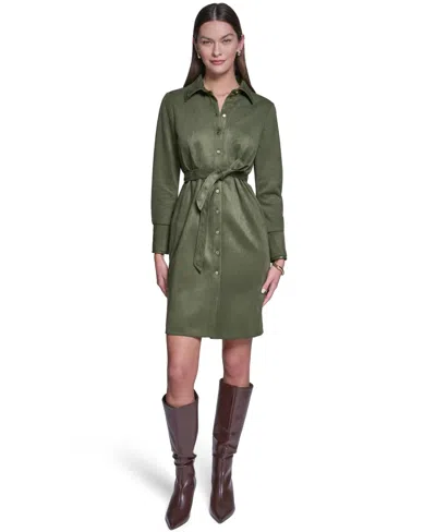 Halston Women's Midi Shirt Dress In Green