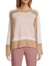 Halston Women's Mixed-stitch Colorblocked Sweater In Multi
