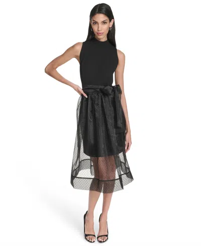 Halston Women's Mock Neck Sleeveless Dress In Black