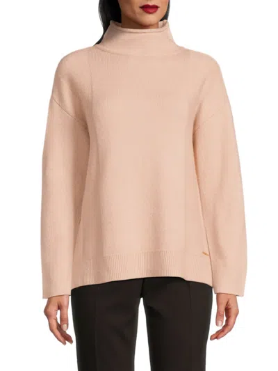 Halston Women's Mock Turtleneck Sweater In Pink