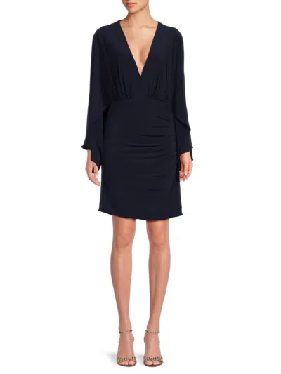 Halston Women's Okalyn Plunging Mini Dress In Navy