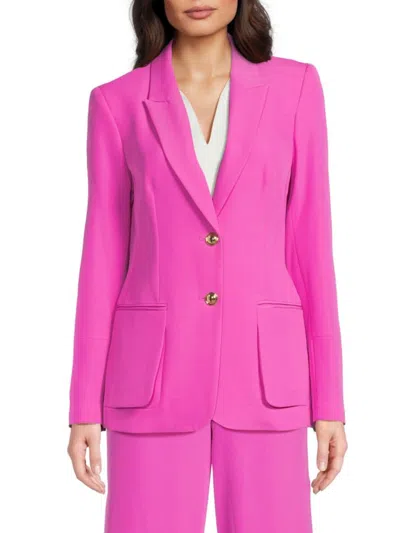 Halston Women's Peak-lapel Patch Pocket Blazer
