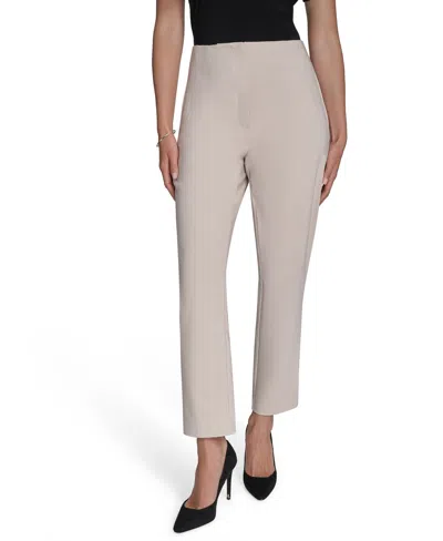 Halston Women's Pintuck High-waisted Ankle Pants In Sand